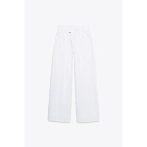 ZARA HIGH-WAIST TRF WIDE-LEG CROSSOVER WAIST JEANS